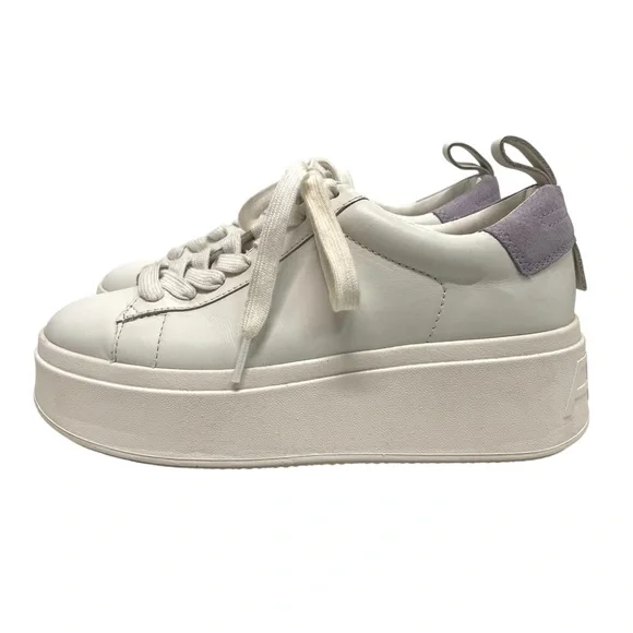 Ash Move S White Leather Chunky Platform Sneaker Lavender Heel Women’s 39 - Picture 6 of 15